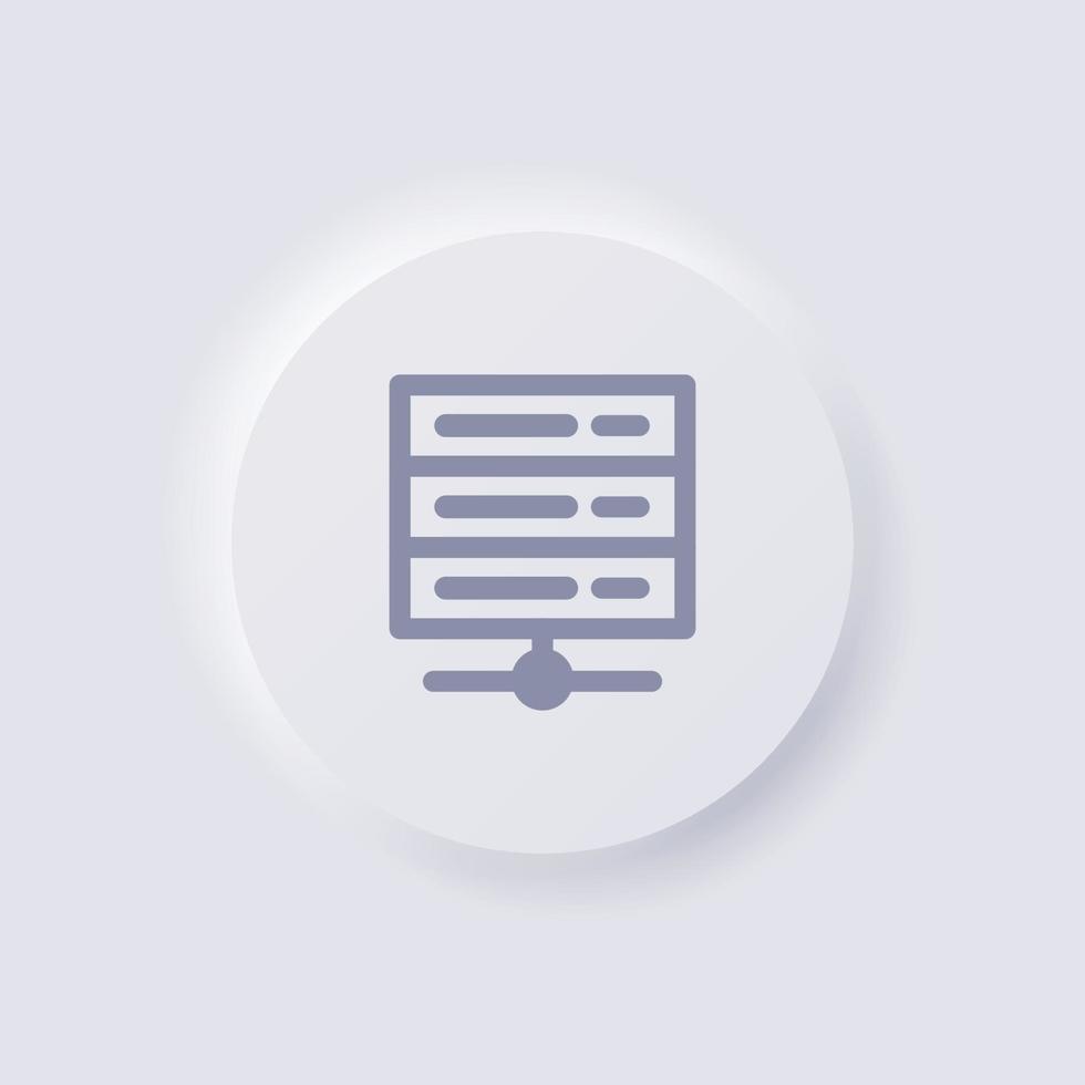 Server icon, White Neumorphism soft UI Design for Web design, Application UI and more, Button, Vector. vector