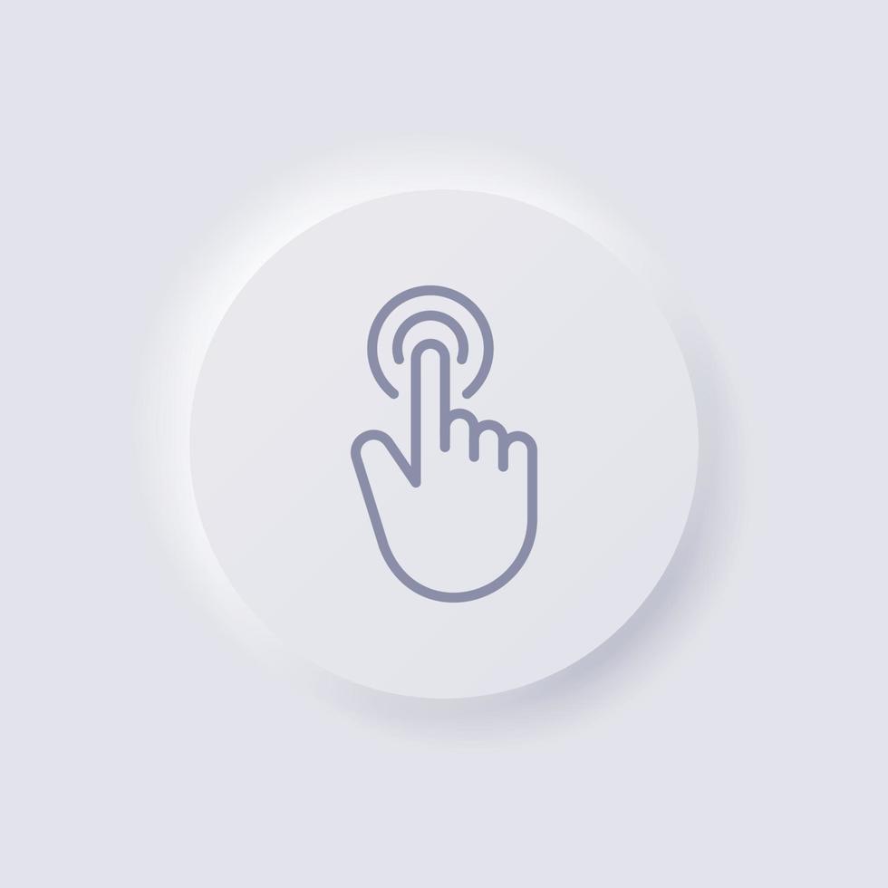 Finger touch icon, White Neumorphism soft UI Design for  design, Application UI and more
