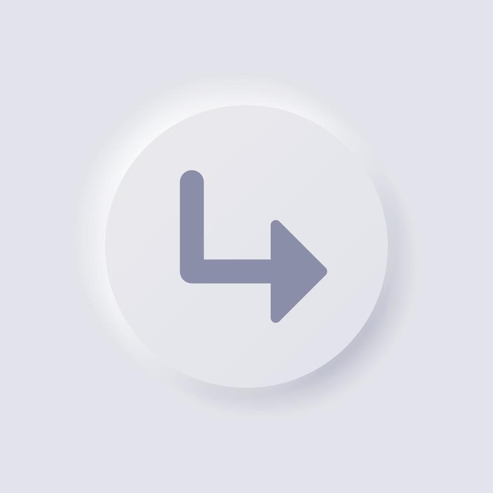 Arrow icon, White Neumorphism soft UI Design for Web design, Application UI and more, Button, Vector. vector