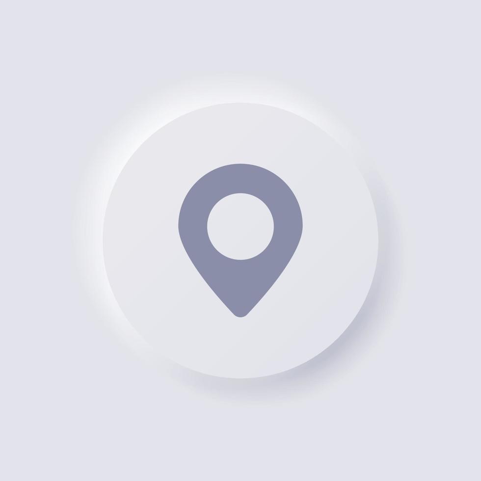Location pinpoint icon, White Neumorphism soft UI Design for Web design, Application UI and more, Button, Vector. vector