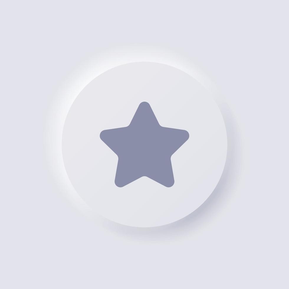 icono de estrella, icono de símbolo favorito, diseño de interfaz de usuario suave de neumorfismo blanco para diseño web, interfaz de usuario de aplicación y más, botón, vector. vector