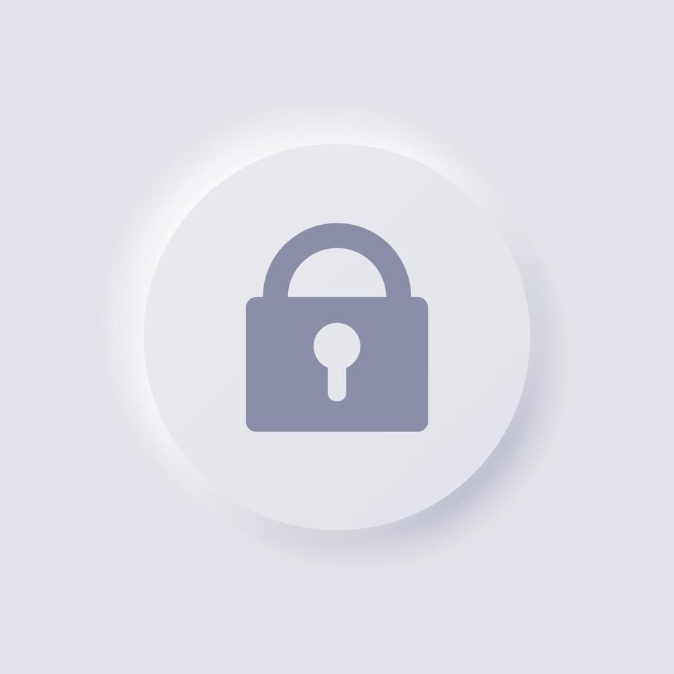 Padlock Icon, White Neumorphism soft UI Design for Web design, Application UI and more, Button, Vector. vector