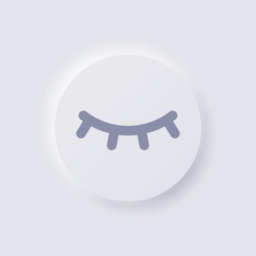 icono de botón de ojo cerrado, diseño de interfaz de usuario suave de neumorfismo blanco para diseño web, interfaz de usuario de aplicación y más, botón, vector. vector
