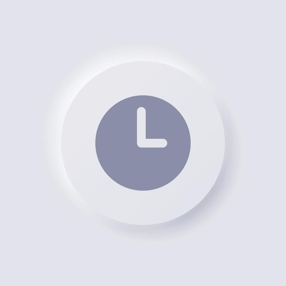 Clock icon, White Neumorphism soft UI Design for Web design, Application UI and more, Button, Vector. vector