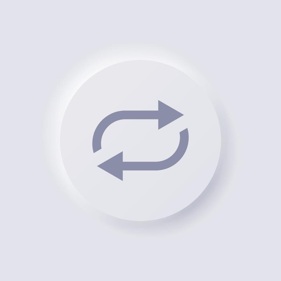 Repeat button icon, White Neumorphism soft UI Design for Web design, Application UI and more, Button, Vector. vector