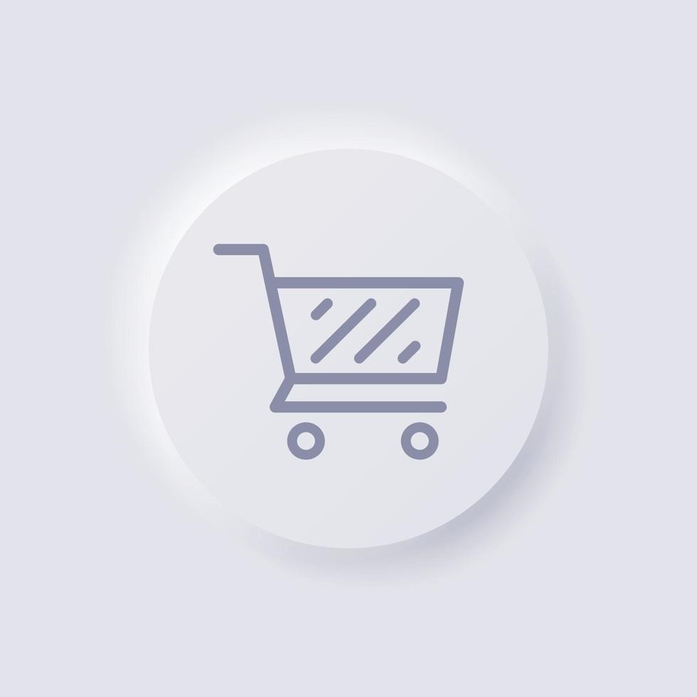 Shopping cart Icon, White Neumorphism soft UI Design for Web design, Application UI and more, Button, Vector. vector