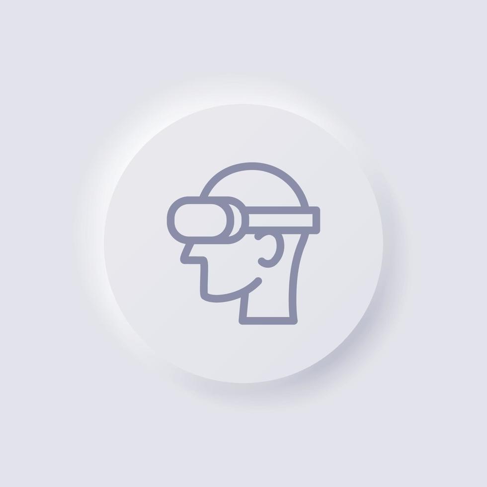 VR Glasses Wearer Icon, White Neumorphism soft UI Design for Web design, Application UI and more, Button, Vector. vector