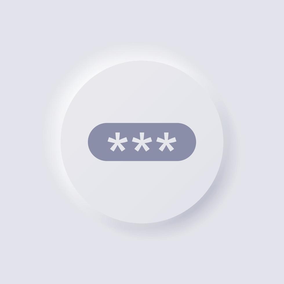 Pincode field box or Password field box, Icon, White Neumorphism soft UI Design for Web design, Application UI and more, Button, Vector. vector