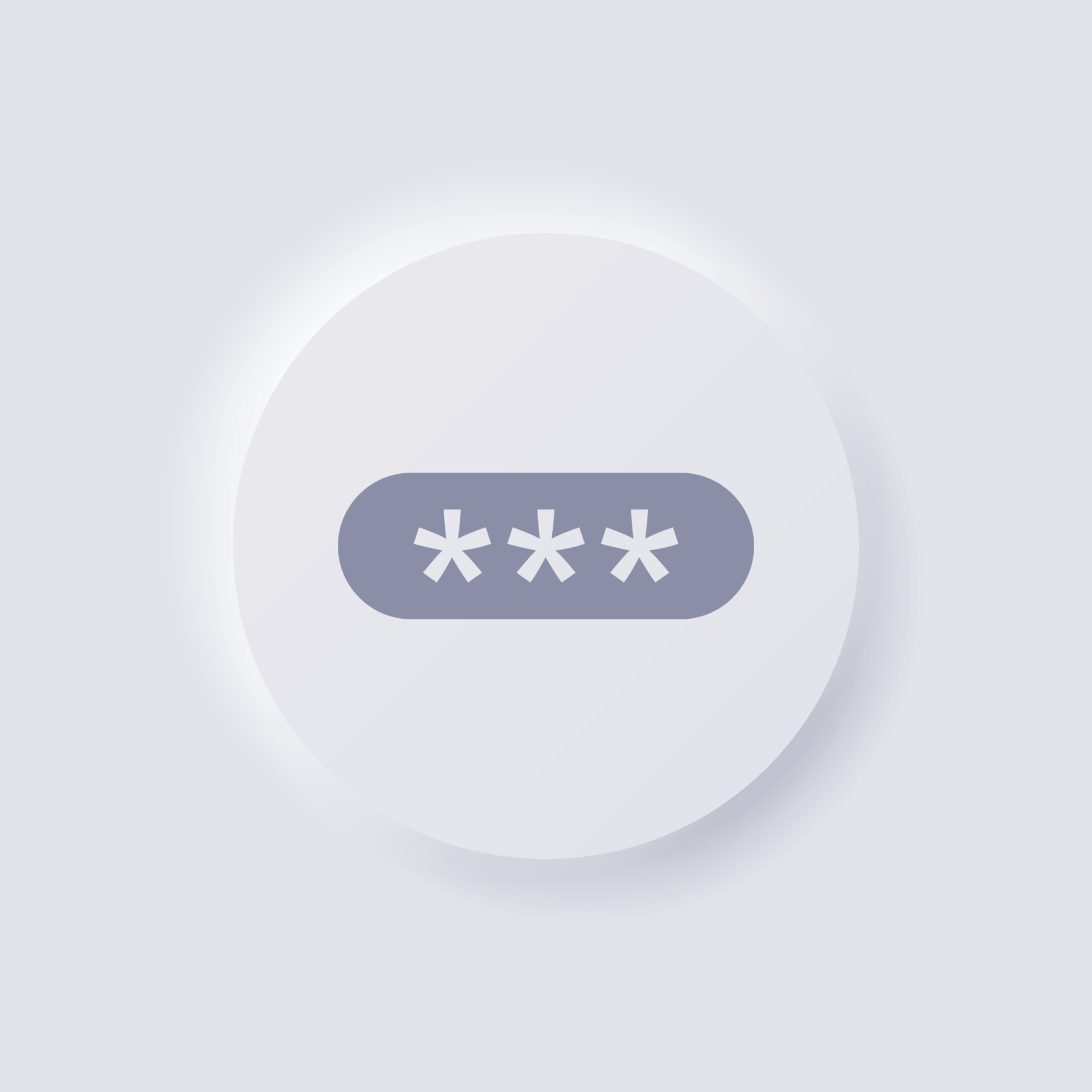 Pincode field box or Password field box, Icon, White Neumorphism soft