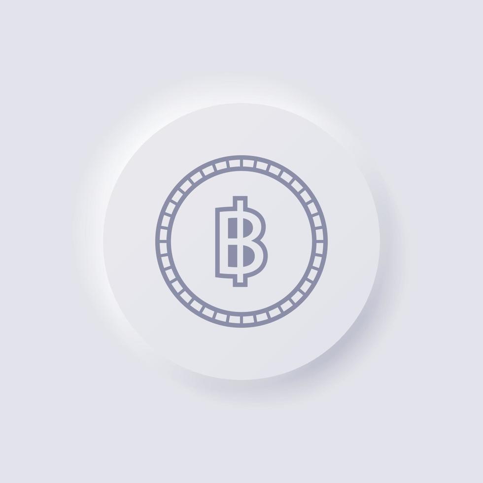 Thai Baht, White Neumorphism soft UI Design for Web design, Application UI and more, Button, Vector. vector