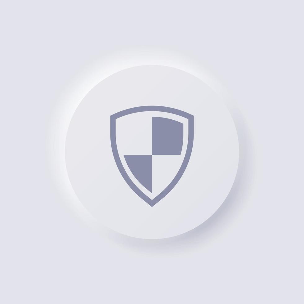 Shield icon, White Neumorphism soft UI Design for Web design, Application UI and more, Button, Vector. vector
