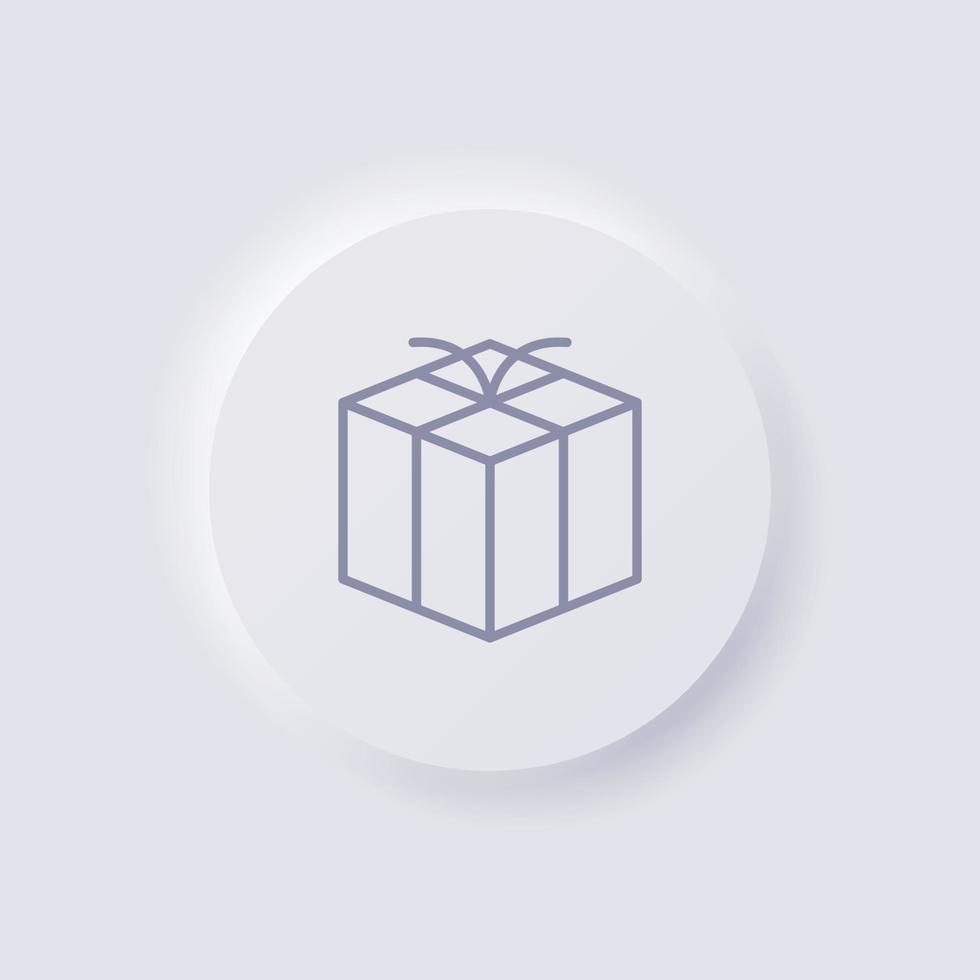 Box icon, White Neumorphism soft UI Design for Web design, Application UI and more, Button, Vector. vector