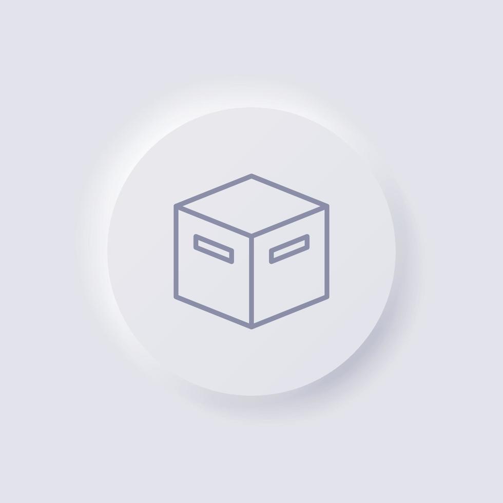 Box icon, White Neumorphism soft UI Design for Web design, Application UI and more, Button, Vector. vector