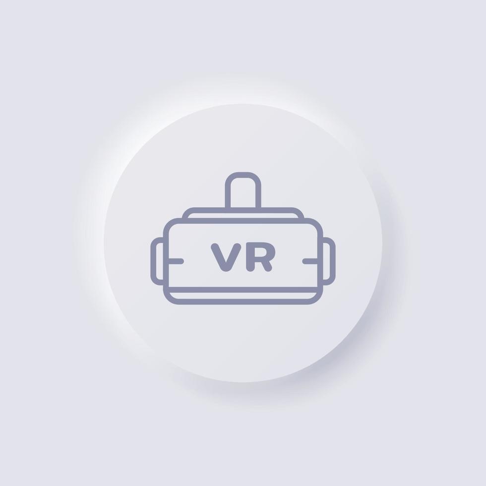 vr glasses icon, White Neumorphism soft UI Design for Web design, Application UI and more, Button, Vector. vector
