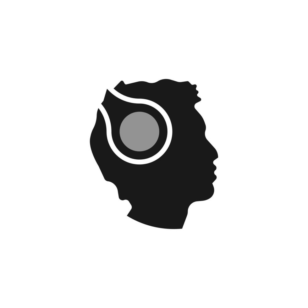 head using earphone icon logo vector