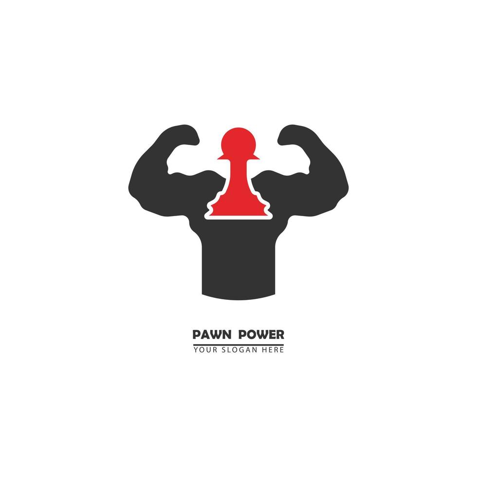 strong body head pawn logo icon vector