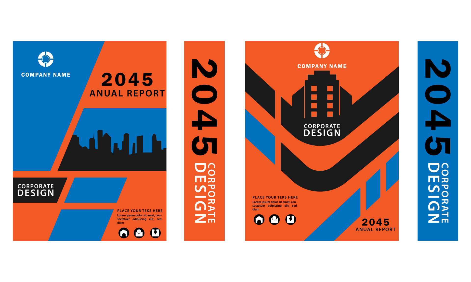 Business Book Cover Design Template Office building background in A4