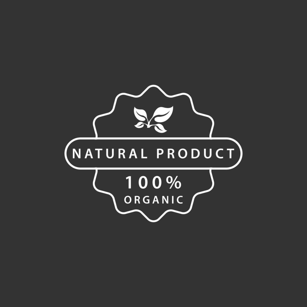 icono de logotipo de restaurante de etiqueta de alimentos orgánicos vector