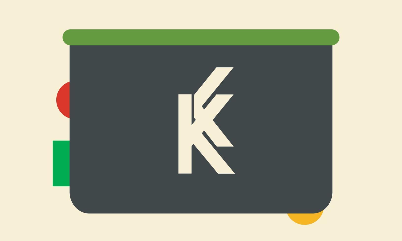 alfabeto letras iniciales monograma logo kk vector