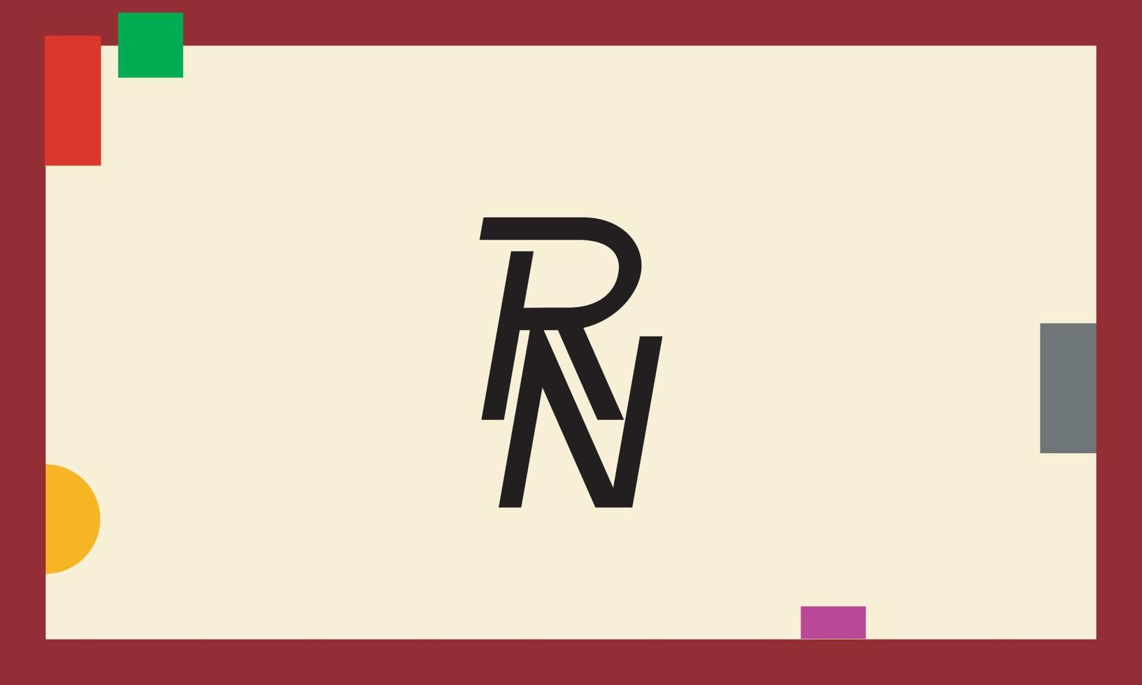 letras del alfabeto iniciales monograma logo rn, nr, r y n vector