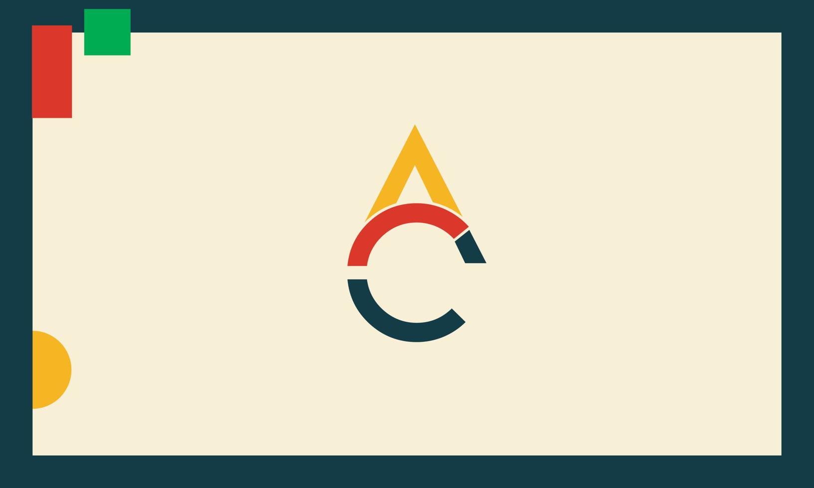 Alphabet letters Initials Monogram logo CA, AC, C and A vector