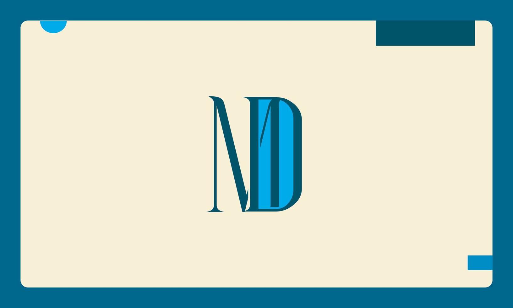alfabeto letras iniciales monograma logo md, dm, m y d vector