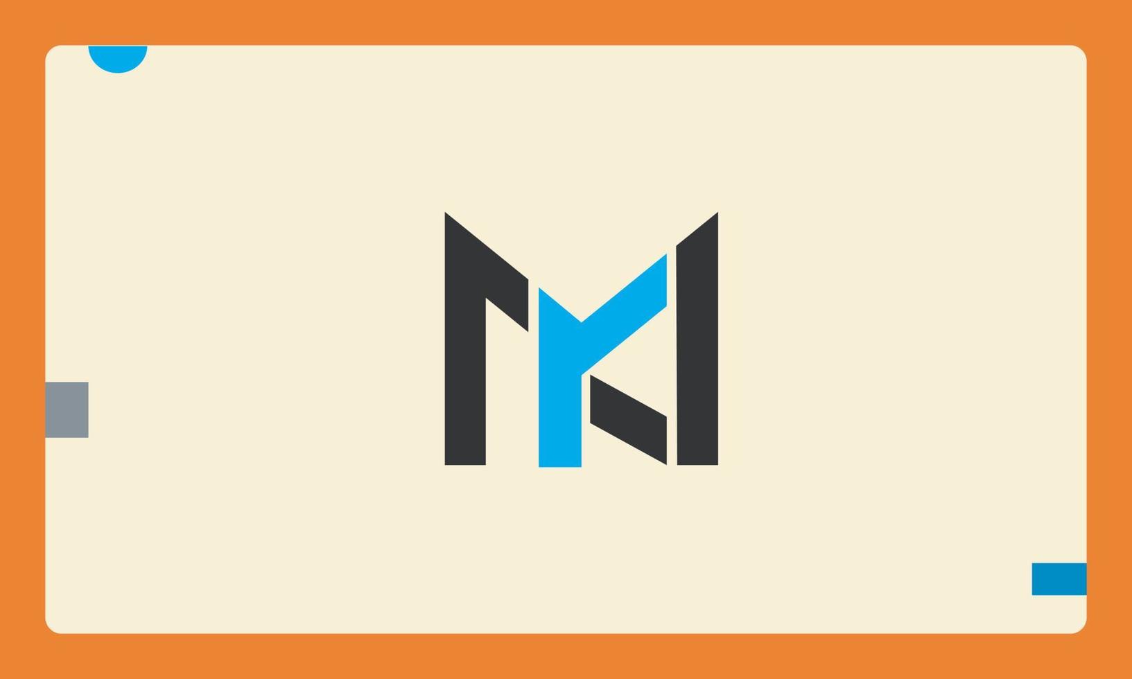 Alphabet letters Initials Monogram logo MK, KM, M and K vector