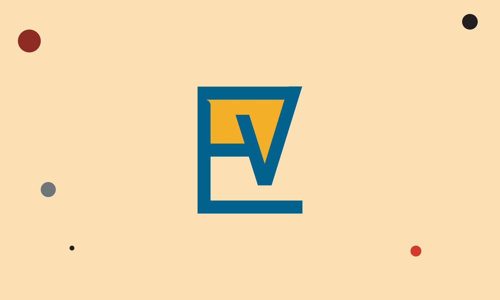 alfabeto letras iniciales monograma logo ev, ve, e y v vector