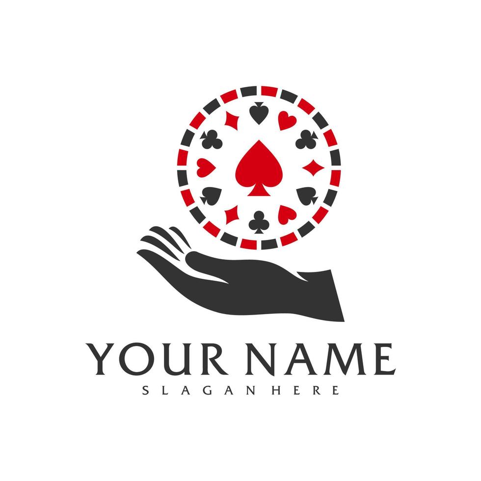 plantilla de vector de logotipo de póquer de cuidado, conceptos de diseño de logotipo de póquer creativo