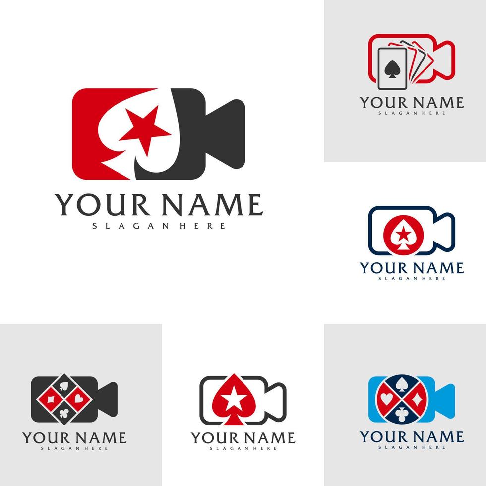 Camera Poker logo vector template, Creative Poker logo design concepts