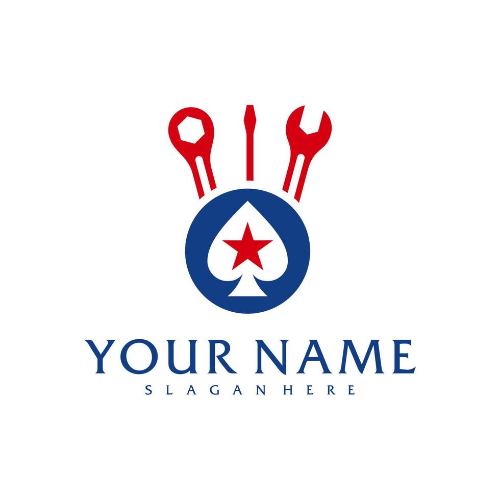 Mechanic Poker logo vector template, Creative Poker logo design concepts