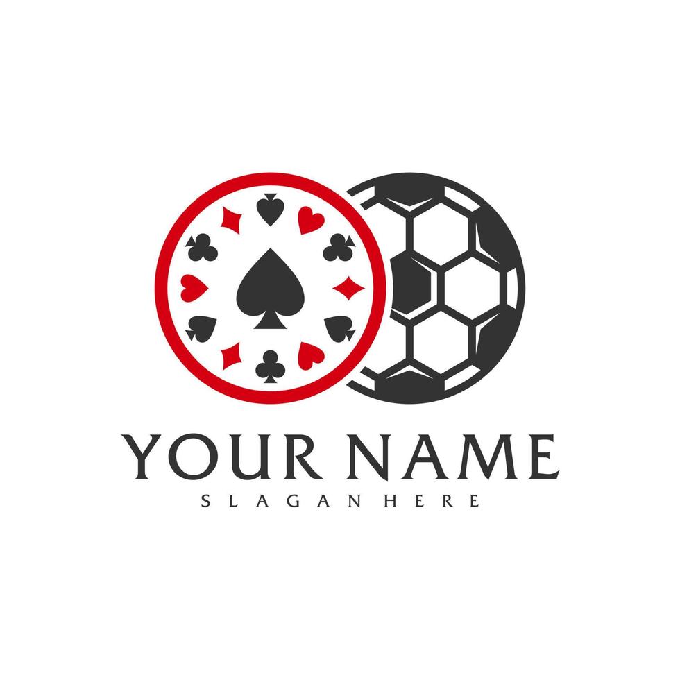 Soccer Poker logo vector template, Creative Poker logo design concepts
