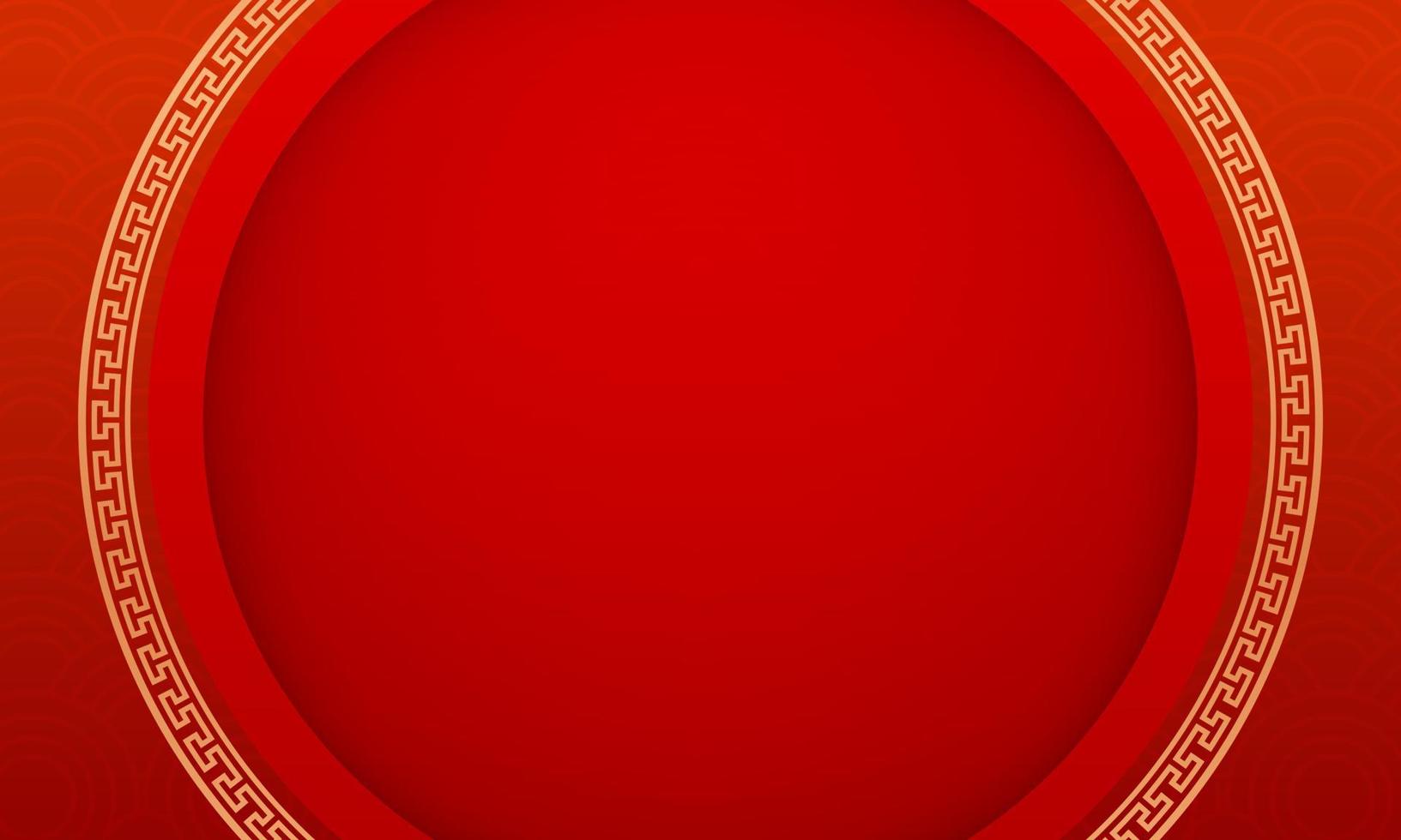 Chinese new year background template Illustrations with red pattern and circle chinese ornament vector