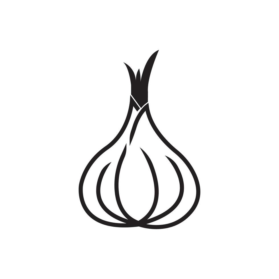 Garlic icon logo,illustration design vector