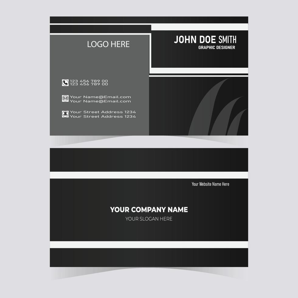 Vector modern clean business card template. Flat design Individual.Business Card