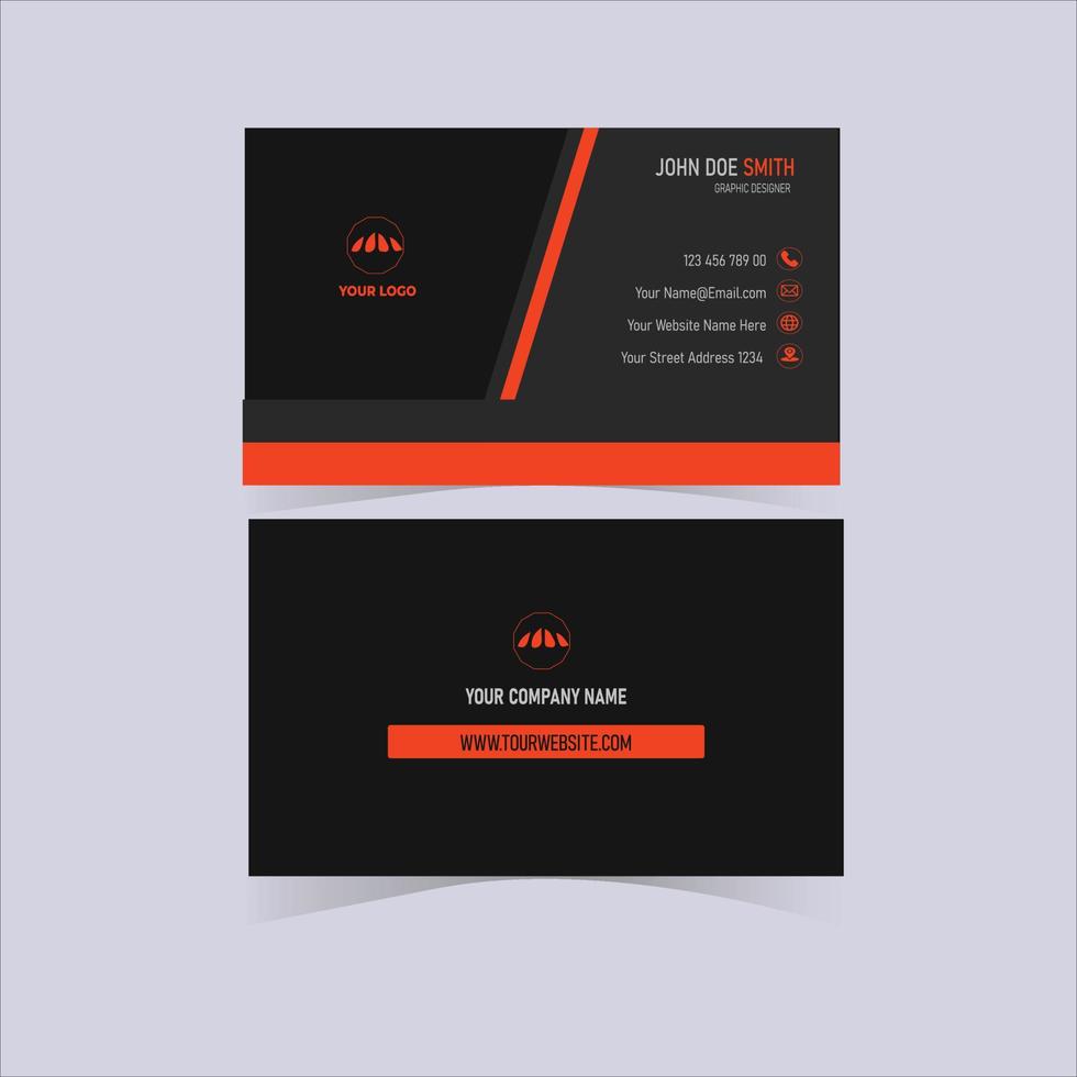 Vector modern clean business card template. Flat design Individual.Business Card