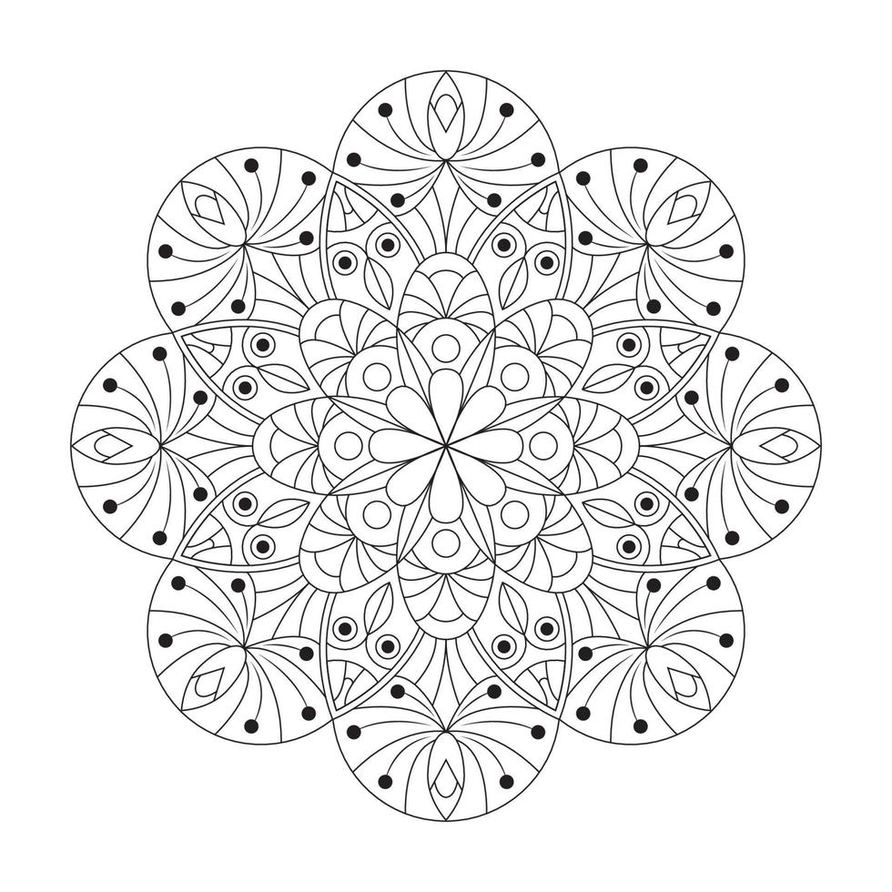 ornamento geométrico mandala. libro para colorear mandala para adultos vector