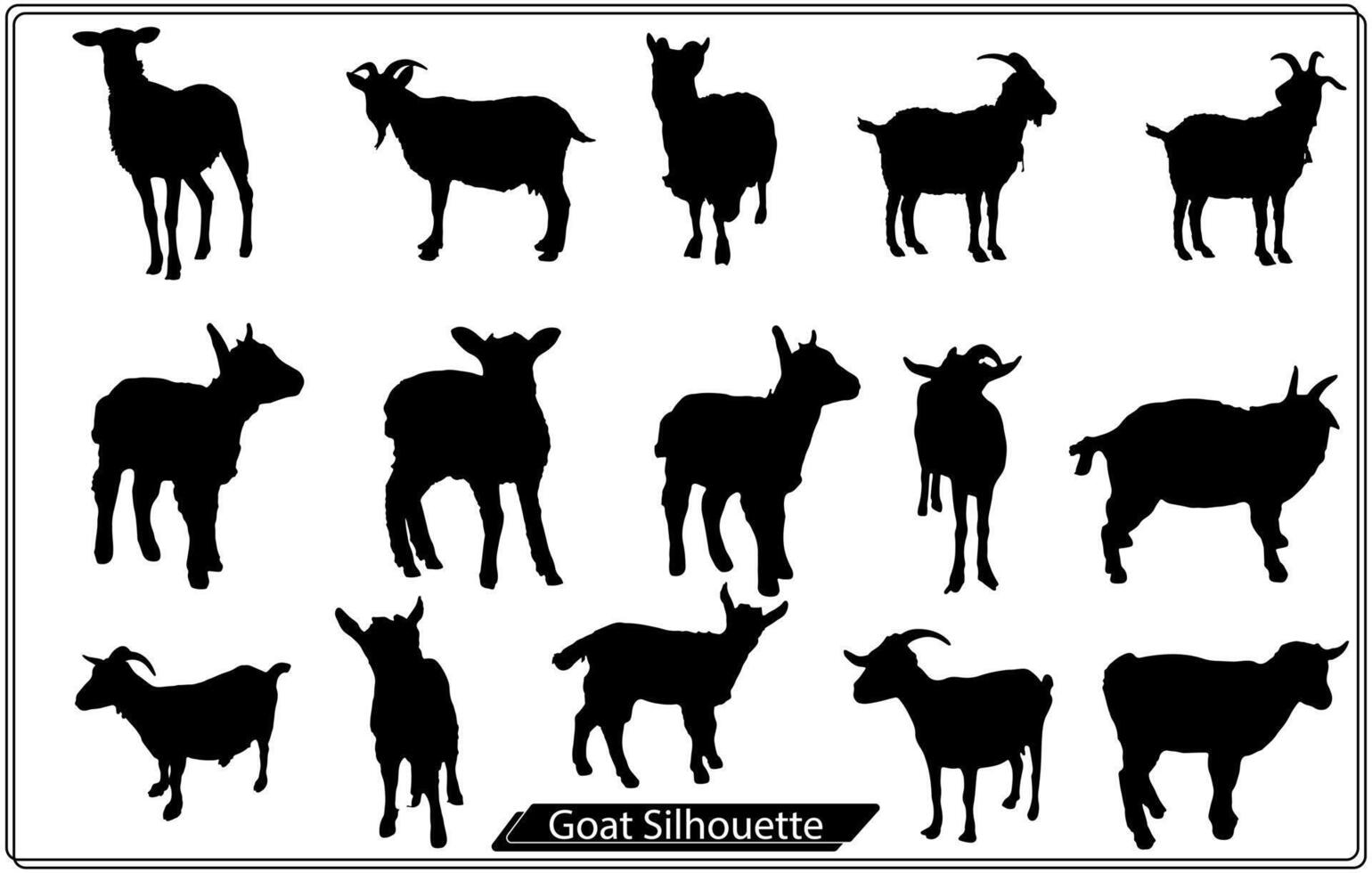 vector illustration of Goat silhouette Free