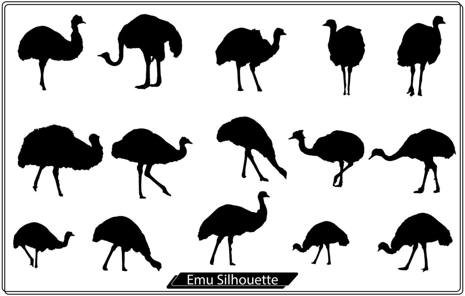 vector illustration of Emu silhouette Free