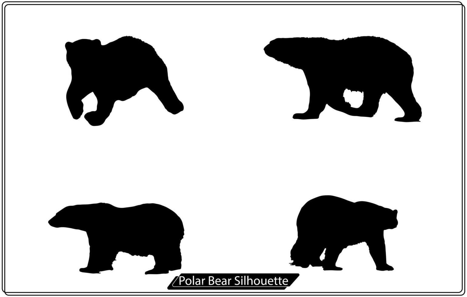 colección de silueta de oso polar de vector gratis