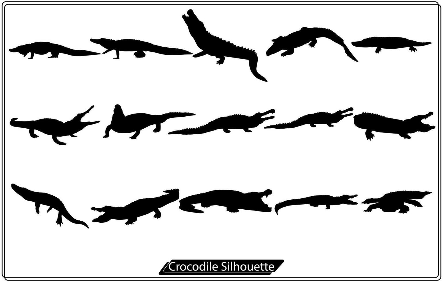 Vector of crocodile design Silhouette Free