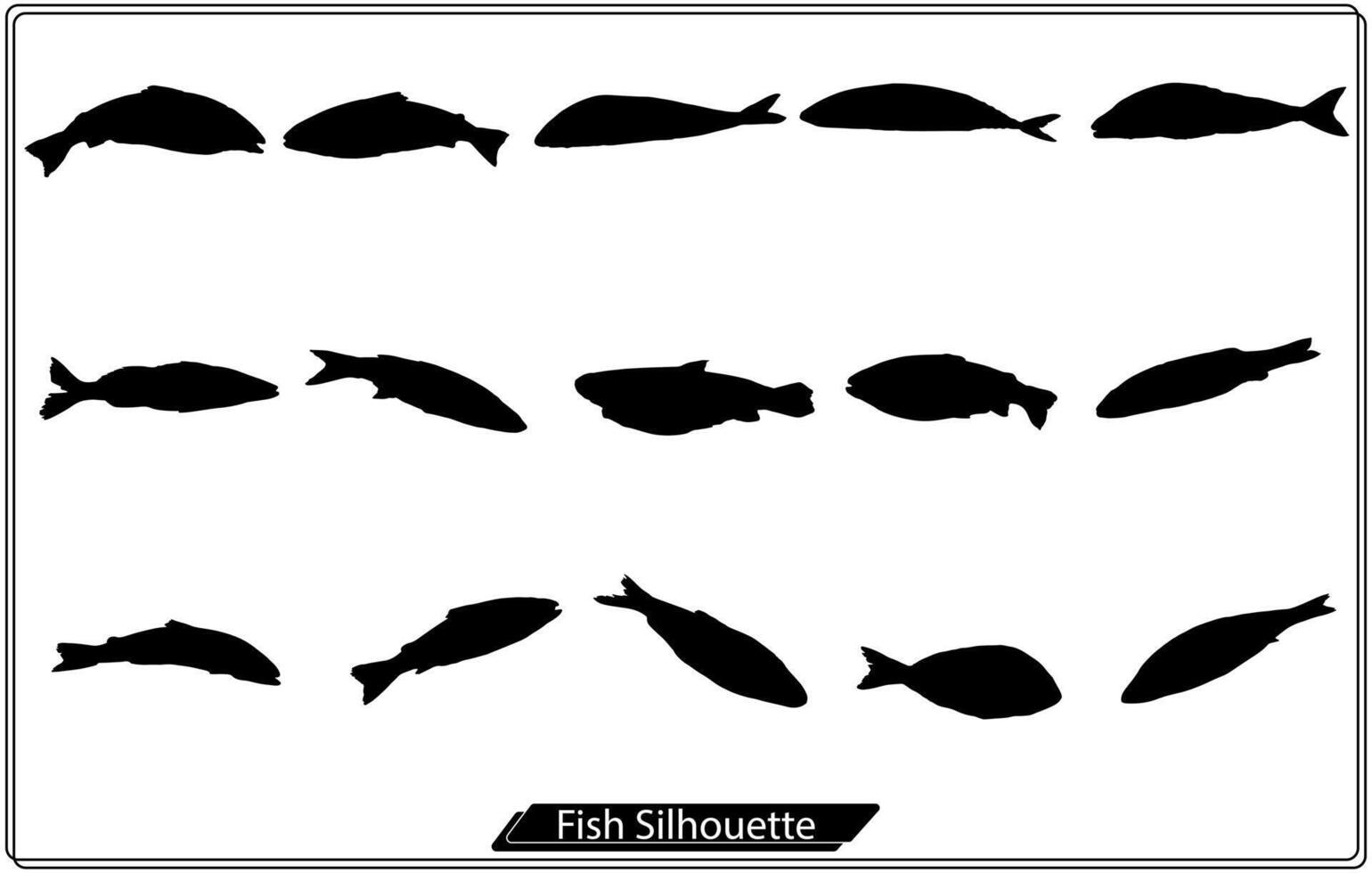 Set of fishes silhouettes Bundle Free vector