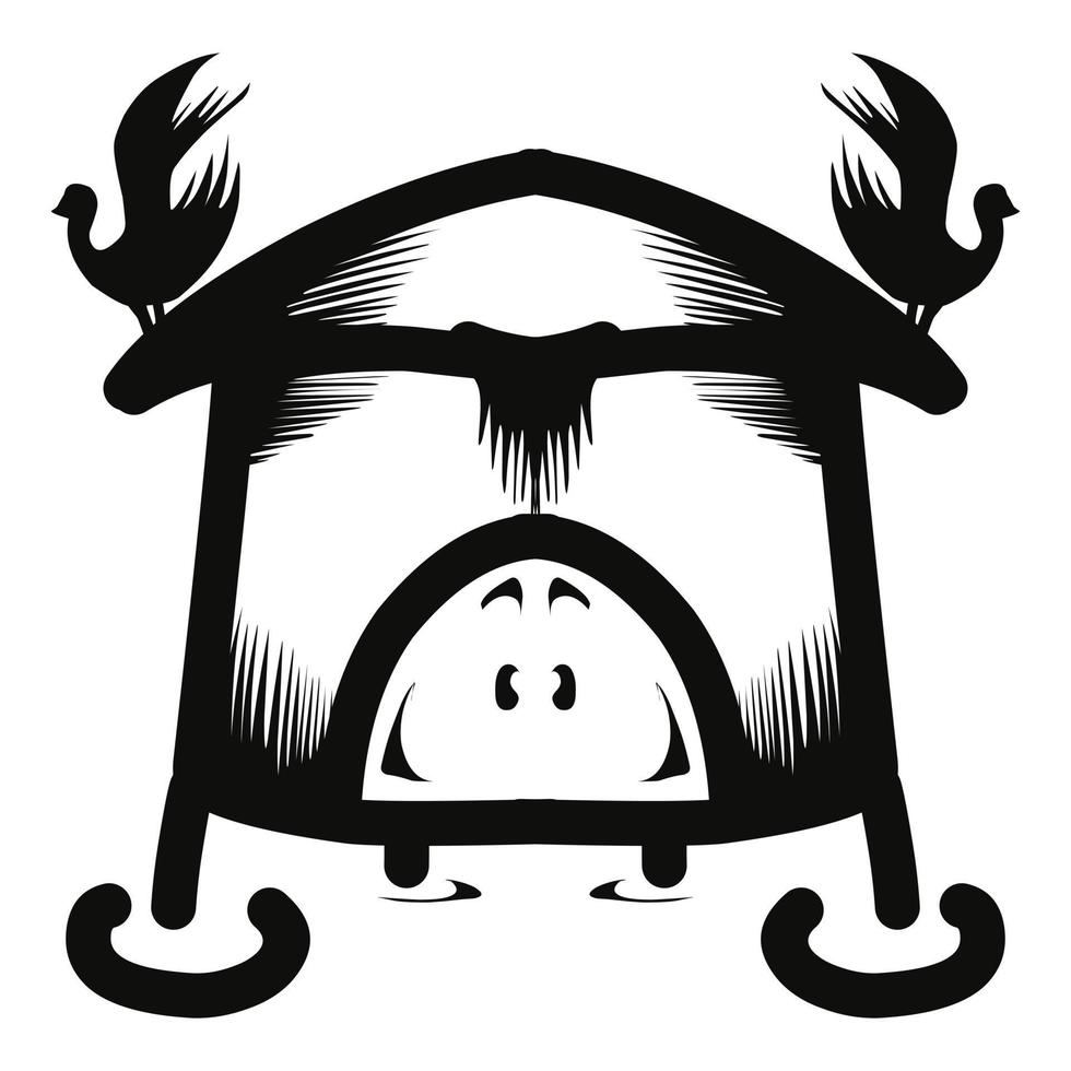 Vector traditional house from Papua, Indonesia