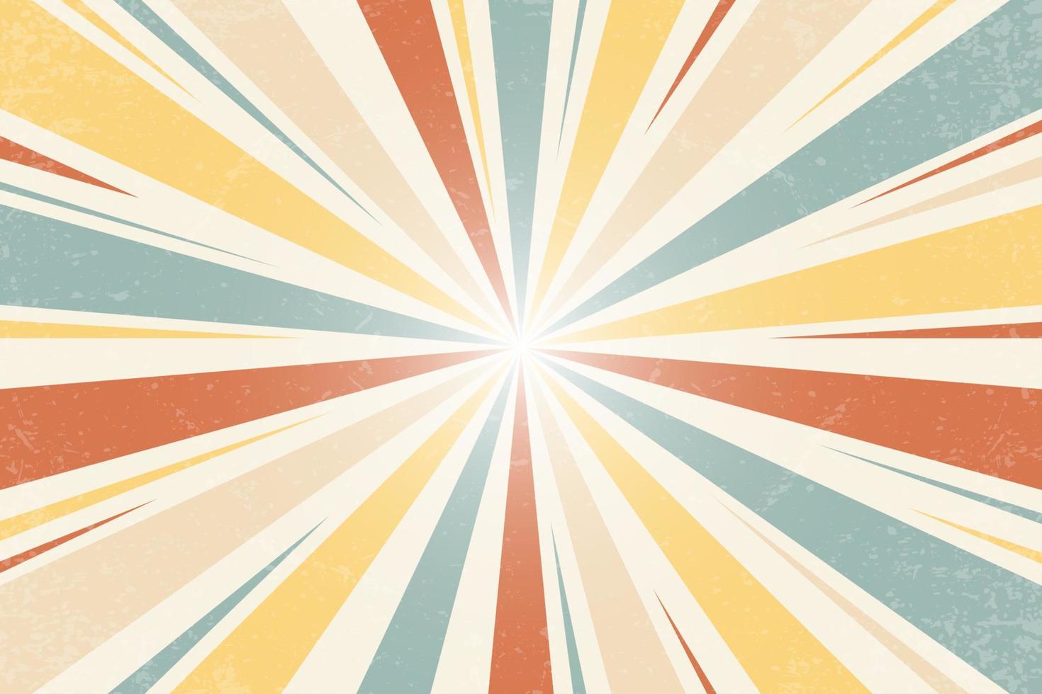 Retro sunburst background. Rays and stripes from center. Vector wallpaper