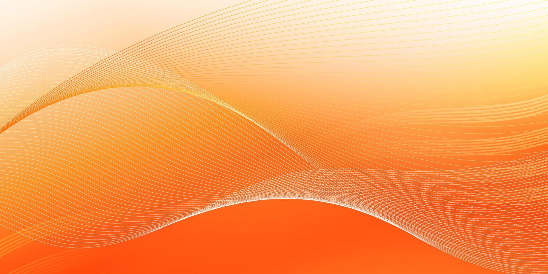 Abstract geometric white and orange color background with modern wavy line, wave element pattern. Vector illustration.