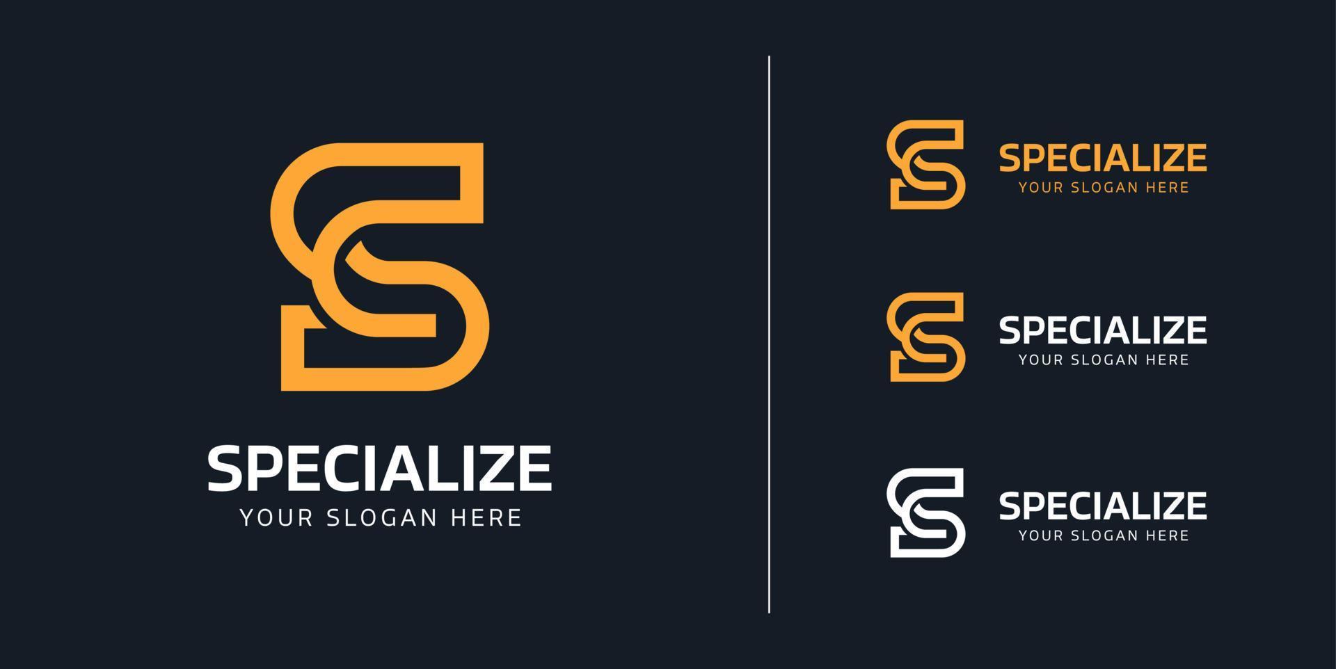 Modern Letter SC logo. Monoline logo vector