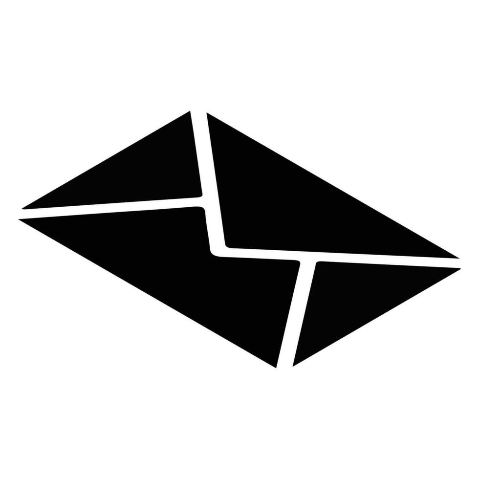 mail icon black isometric isolated on white background. Vector illustration