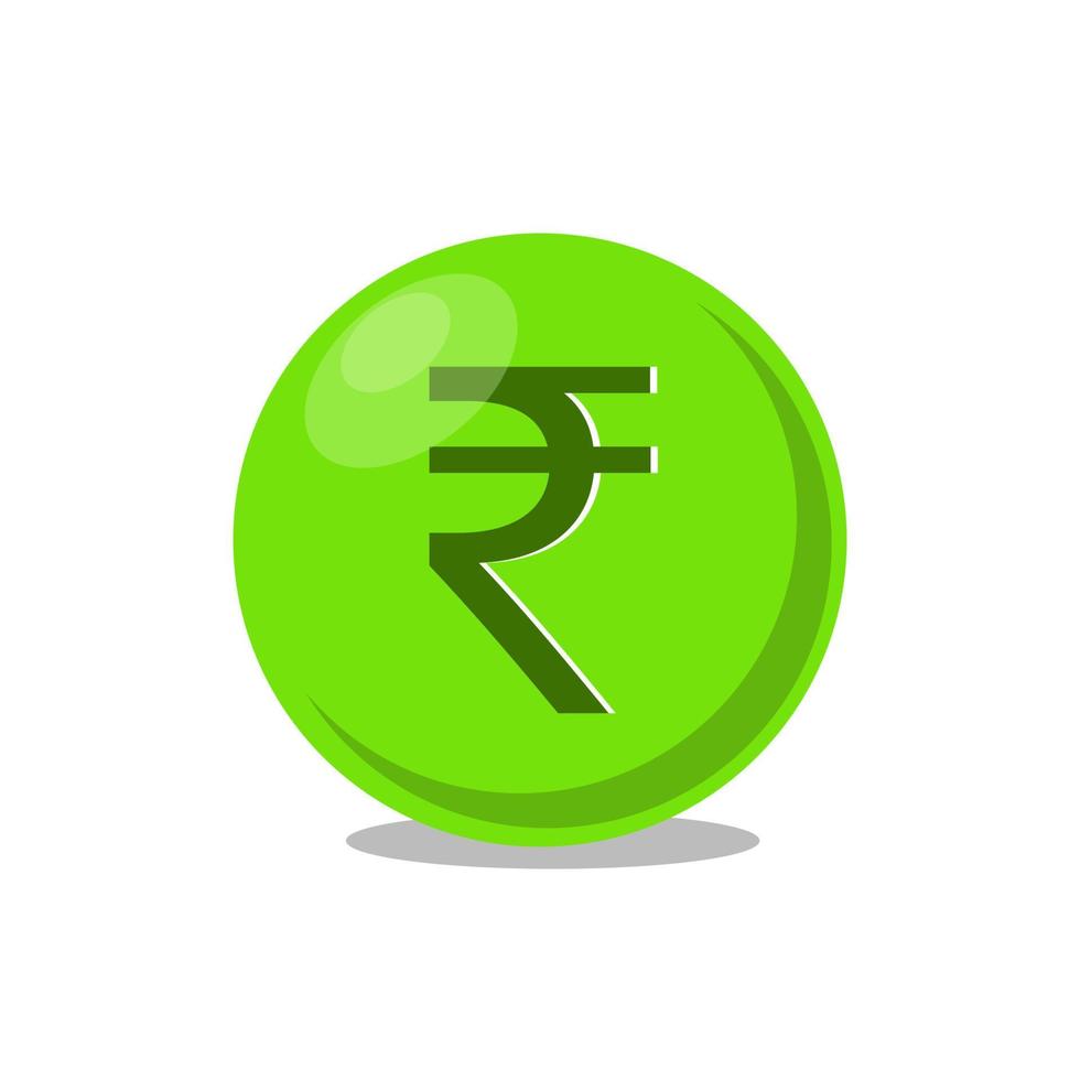 Rupee currency green money icon label sign design vector