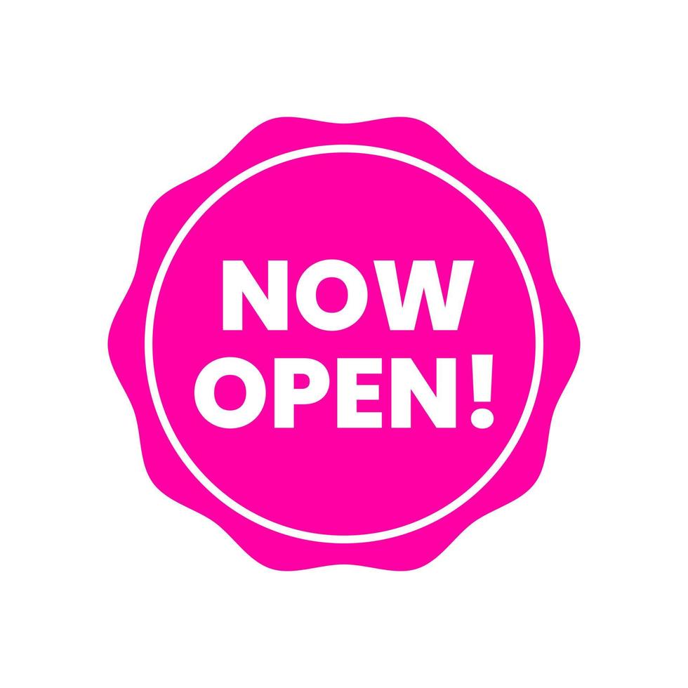 Now open shop shopping retail icon label sign design vector