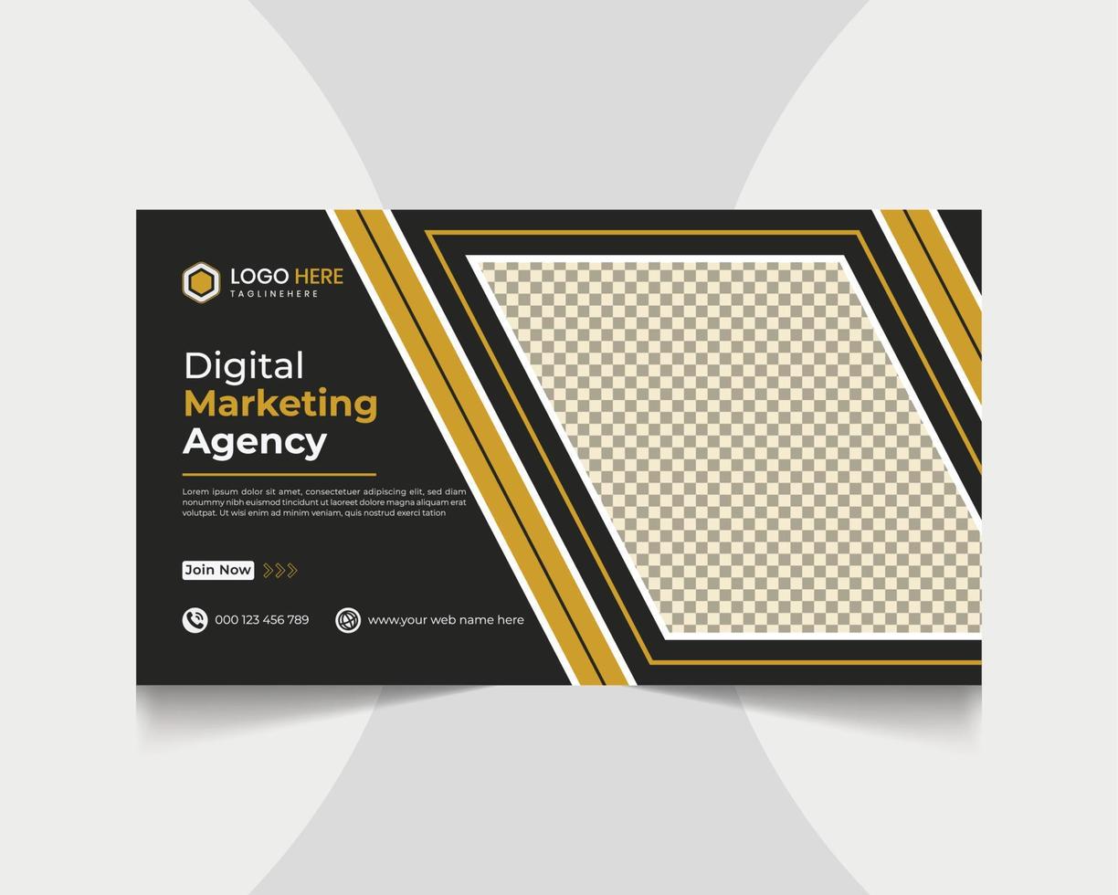 Creative business agency digital marketing web banner youtube thumbnail template vector